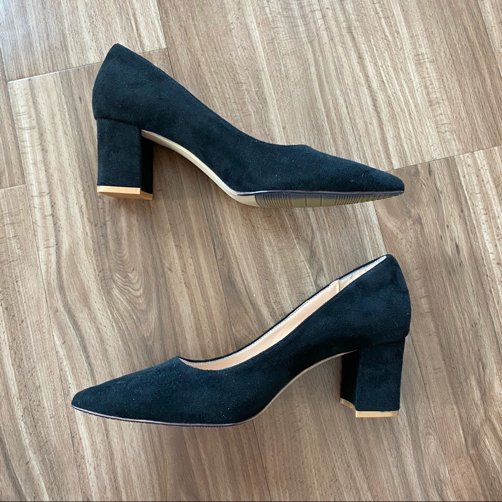 Black Suede Block Heel